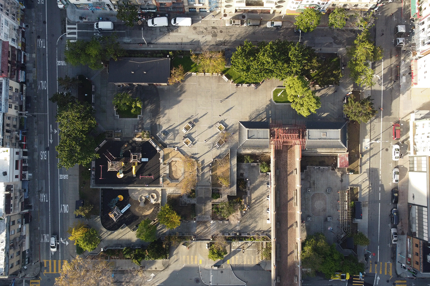 A neighborhood picture from above