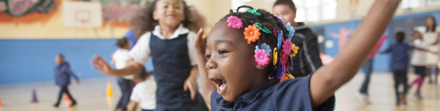 Children playing in the GYM at school